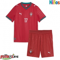 Camiseta Portugal Rafael Leao #17 Primera Equipación para niños Mundial 2026 manga corta (+ pantalones cortos)